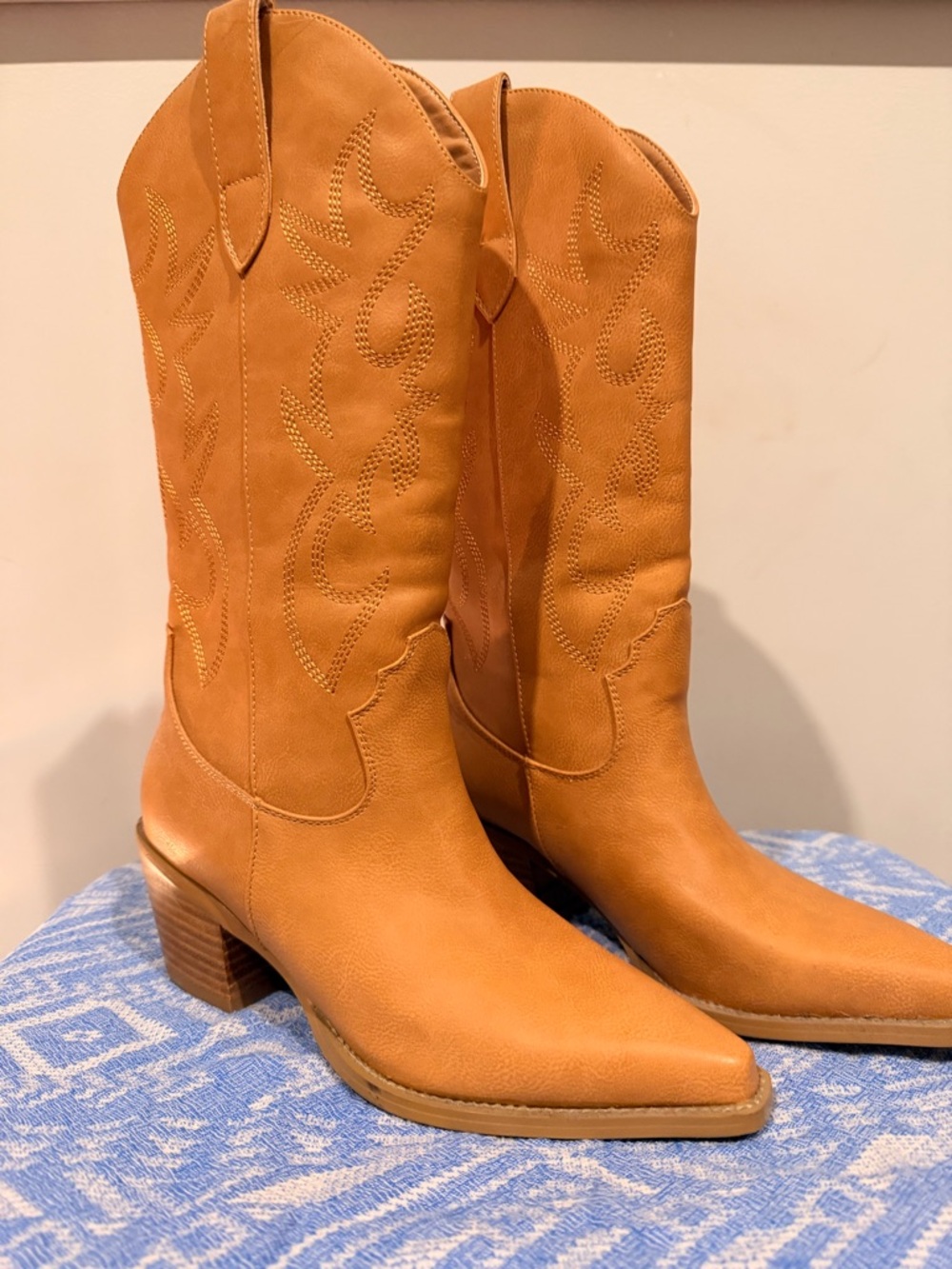 Billini Tan Pointed Toe Western Heeled Boots